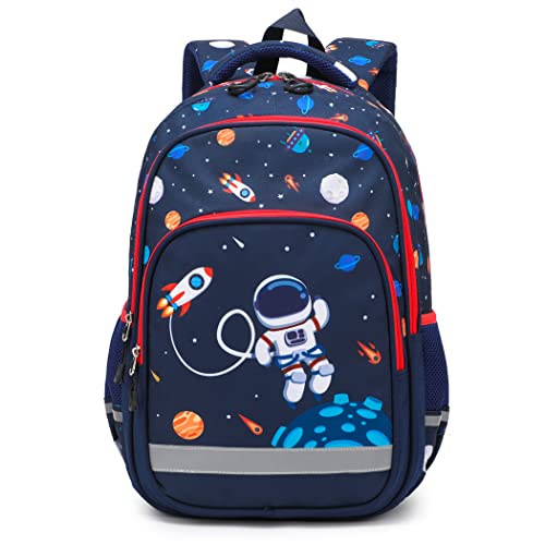 Moonmo Boys backpack kids Backpack for Preschool Elementary, Large Capacity with Multiple Compartments Lightweight School Bag (Blue Space 2)