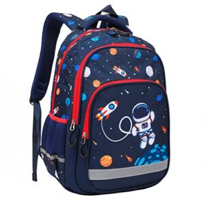 Moonmo Boys backpack kids Backpack for Preschool Elementary, Large Capacity with Multiple Compartments Lightweight School Bag (Blue Space 2)