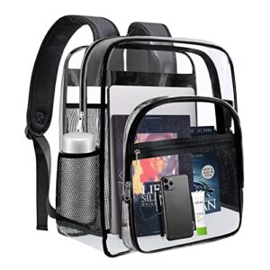 clear backpack large backpack heavy duty sturdy shape transparent backpack (c-clear)