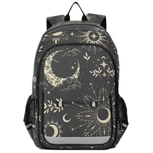 glaphy magic sun moon clouds stars boho backpack school bag lightweight laptop backpack student travel daypack with reflective stripes