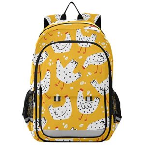 glaphy farm animals cute hens backpack school bag lightweight laptop backpack student travel daypack with reflective stripes
