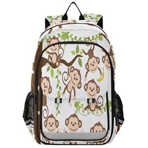 glaphy cute monkey backpack school bag lightweight laptop backpack student travel daypack with reflective stripes