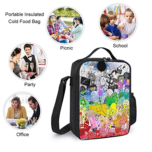 Hei Bai.JZQ Casual 3 in 1 Backpack Set Anime Bookbag With Lunch Box And Pencil Case, Black