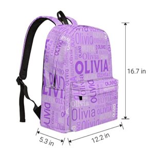 ihnlutzc Custom Name Backpack, Personalized Schoolbag with Name for Boys Girls Kids, Customized Casual Backpack with Name Gifts for School Travel Picnic Camping Hiking