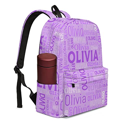 ihnlutzc Custom Name Backpack, Personalized Schoolbag with Name for Boys Girls Kids, Customized Casual Backpack with Name Gifts for School Travel Picnic Camping Hiking