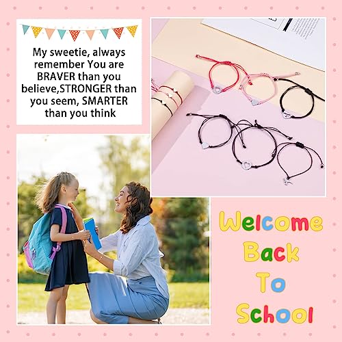 Back To School Gifts, First Day Of School Bracelet, Back To School Gifts For Kids 1/2/3/4 Grade, Mommy And Me Bracelets Gift, First Day Of Kindergarten, Kindergarten Bracelet Mommy And Me( Pink Heart)