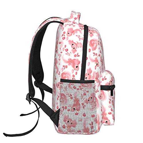 Niuyoif Cute Pink Axolotl Large Backpack For Men Women Personalized Laptop Tablet Travel Daypacks Shoulder Bag