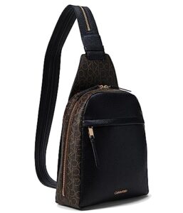 calvin klein mia backpack brown/khaki/black one size