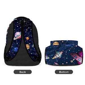 17 Inch Space Backpack, Cartoon Galaxy Daypack Stylish Laptop Bag, Cool Shoulders Backpack with Adjustable Shoulder Strap(Space & Galaxy)