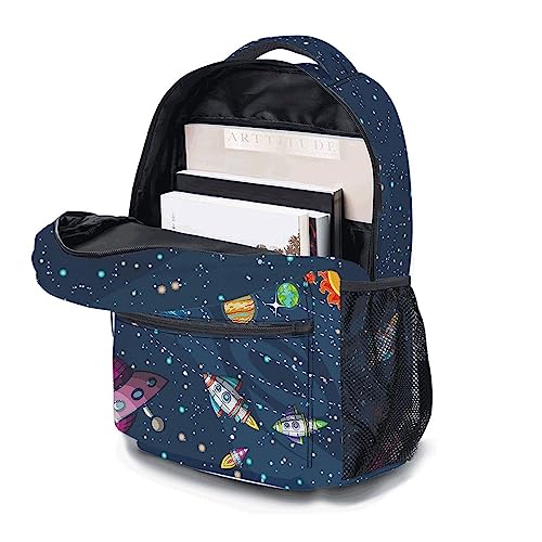 17 Inch Space Backpack, Cartoon Galaxy Daypack Stylish Laptop Bag, Cool Shoulders Backpack with Adjustable Shoulder Strap(Space & Galaxy)