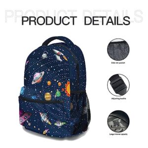 17 Inch Space Backpack, Cartoon Galaxy Daypack Stylish Laptop Bag, Cool Shoulders Backpack with Adjustable Shoulder Strap(Space & Galaxy)