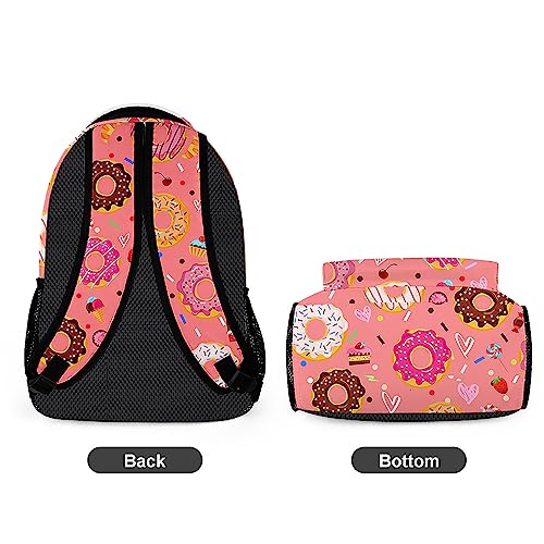 oallpu Colorful Donut Backpack, Casual Lightweight Laptop Bag, Cartoon Shoulders Backpack Cute Daypack with Multiple Pockets(Colorful Donut)