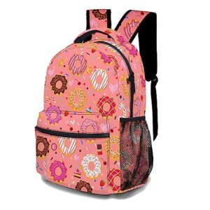 oallpu colorful donut backpack, casual lightweight laptop bag, cartoon shoulders backpack cute daypack with multiple pockets(colorful donut)
