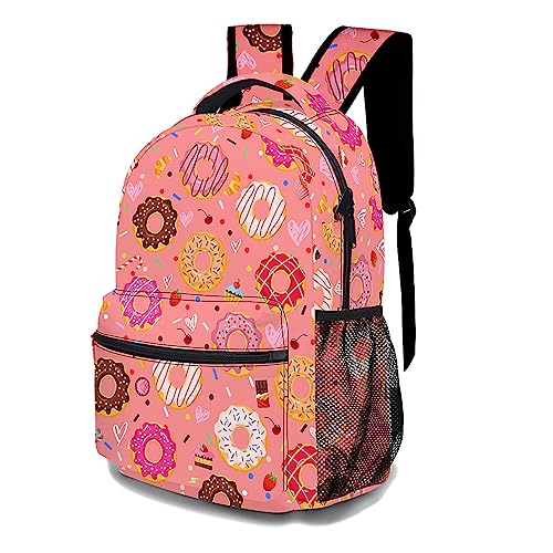 oallpu Colorful Donut Backpack, Casual Lightweight Laptop Bag, Cartoon Shoulders Backpack Cute Daypack with Multiple Pockets(Colorful Donut)