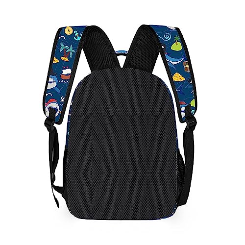 oallpu Cartoon Shark Backpack, Casual Lightweight Shark Laptop Bag, Classic Shoulders Backpack Cute Daypack with Multiple Pockets(Cartoon Shark)