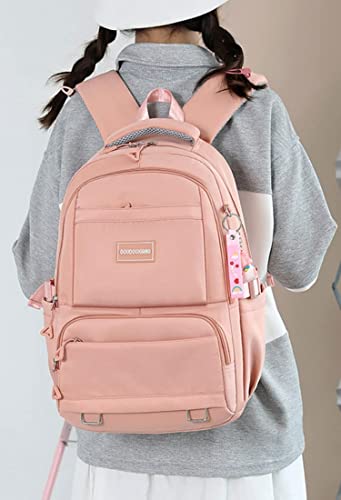 2023 Cute Aesthetic Backpack Preppy Backpack 15.6 Inch Laptop Backpacks College Book Bag Women Casual Travel Daypack (Pink,One Size)