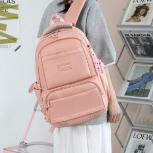 2023 Cute Aesthetic Backpack Preppy Backpack 15.6 Inch Laptop Backpacks College Book Bag Women Casual Travel Daypack (Pink,One Size)