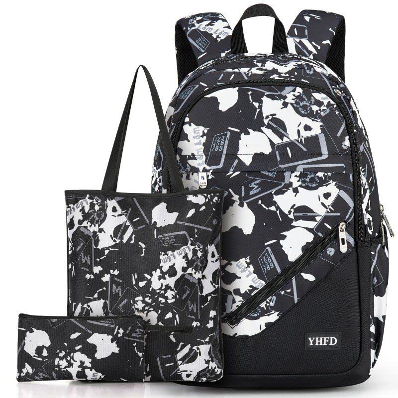 YHFD Boys' school backpacks, primary and secondary school backpacks, children's backpacks, tutoring bags, and pencil boxes (Technology Grey)