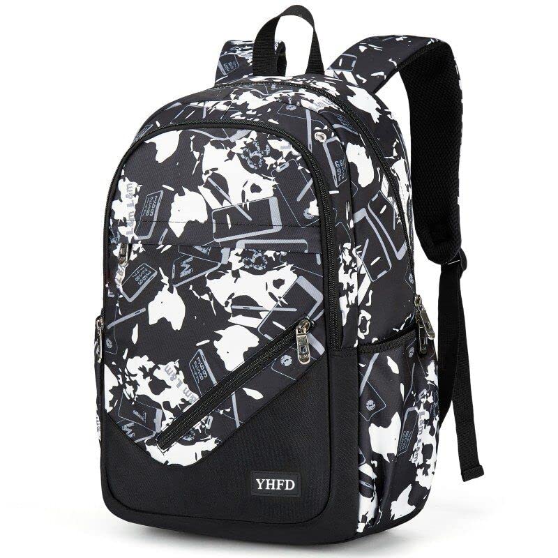 YHFD Boys' school backpacks, primary and secondary school backpacks, children's backpacks, tutoring bags, and pencil boxes (Technology Grey)
