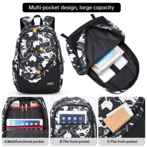 YHFD Boys' school backpacks, primary and secondary school backpacks, children's backpacks, tutoring bags, and pencil boxes (Technology Grey)