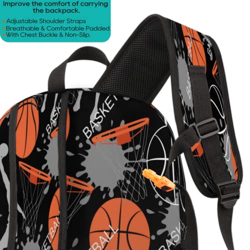 Backpack for School Girls Boys,Basketball Slam Dunk School College Backpack Rucksack Travel Bookbag Student Classics Backpack Cute Book Bags With Chest Strap