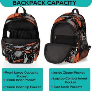 Backpack for School Girls Boys,Basketball Slam Dunk School College Backpack Rucksack Travel Bookbag Student Classics Backpack Cute Book Bags With Chest Strap