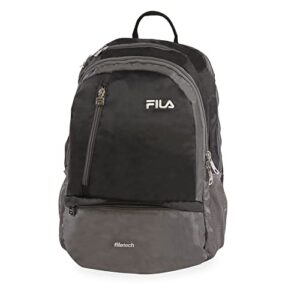 fila duel tablet and laptop backpack, black/grey, one size