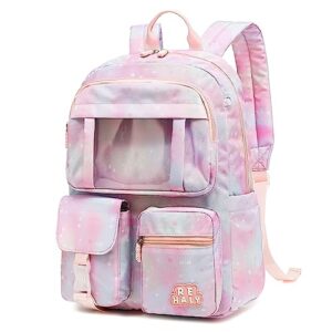 rehaly kids backpacks for girls,cute school backpacks for kids elementary school primary school, tie dye school bag for girls kid students for back to school supplies birthday gifts