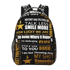 duahuazai kid's backpack hamilton-drama school bag for teens boys women laptop daypack hiking waterproof book bags