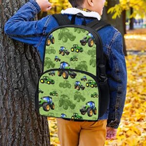 Drydeepin Kids Backpack for Boys Girls Cartoon Farm Truck Tractor Print Elementary Students Bookbag Middle School Bag Lightweight Waterproof Children Travel Bag Backpacks Laptop Bag,17 Inch