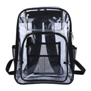 birity clear backpack heavy duty,large pvc transparent backpack,see through book bag,transparent backpack for teenager and adults,clear bookbag for school,sports,work,travel, college