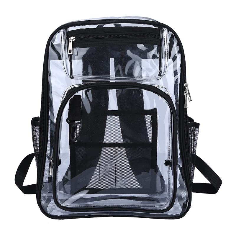 Birity Clear Backpack Heavy Duty,Large PVC Transparent Backpack,See Through Book Bag,Transparent Backpack For Teenager and Adults,Clear Bookbag for School,Sports,Work,Travel, College