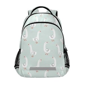slhkpns cute goose backpack with chest strap 17inch hand drawn loptop backpack lightweight bookbag casual daypack for elementary travel camping
