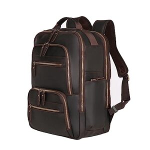 zhyol leather backpack for men 17.3" vintage leather laptop backpack full grain genuine leather business travel hiking shoulder daypacks