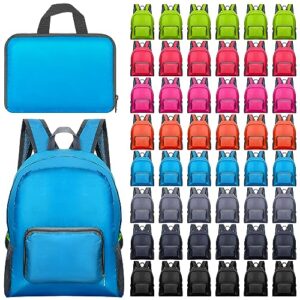 150 pcs backpacks bulk, 17 inch lightweight back packs foldable basic backpack travel book bag for charity events (multi colors)