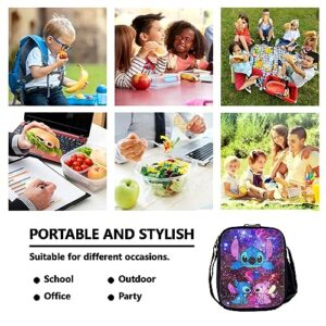 DESHOES 3PCS Anime Backpack 17 Inch School Backpacks With Lunch Box Pencil Case Set Casual Daypack Travel Stuff Insulated Tote Bag Bookbag For Kids Girls Boys Adults Women Men Gifts