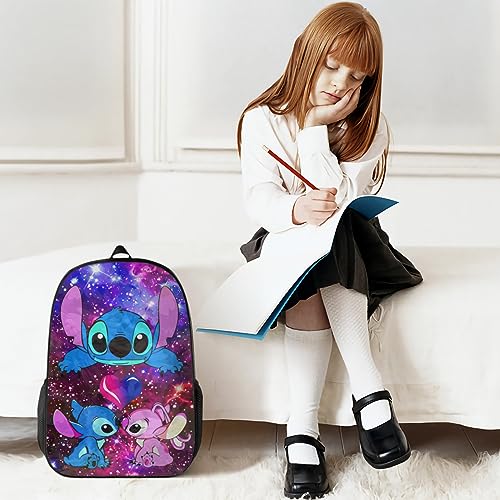 DESHOES 3PCS Anime Backpack 17 Inch School Backpacks With Lunch Box Pencil Case Set Casual Daypack Travel Stuff Insulated Tote Bag Bookbag For Kids Girls Boys Adults Women Men Gifts