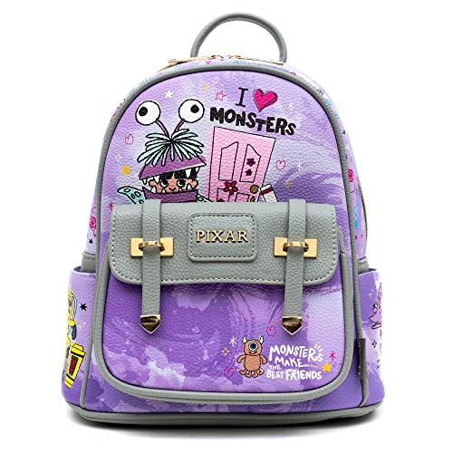 Wondapop Monsters Inc. 11" Vegan Leather Fashion Mini Backpack