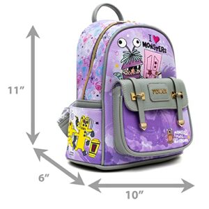 Wondapop Monsters Inc. 11" Vegan Leather Fashion Mini Backpack