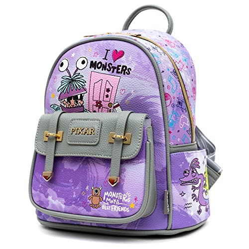 Wondapop Monsters Inc. 11" Vegan Leather Fashion Mini Backpack