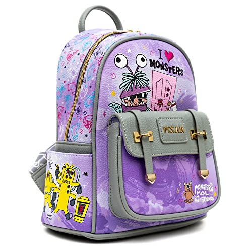 Wondapop Monsters Inc. 11" Vegan Leather Fashion Mini Backpack