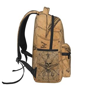 Pirate And Skull Compass 3D Backpacks Men Women Daily Casual Backpack for Adult Travel Daypack Backpack