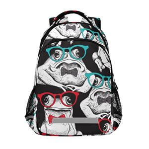 nfmili mr frogs kids backpack lightweight middle school elementary bookbags for boys girls school bag with chest strap 11.6 x 6.9 x 16.7 in