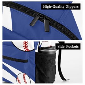 Urcustom Custom Kid Backpack, Baseball Sport Number Team Royal Personalized School Bookbag with Your Own Name, Customization Casual Bookbags for Student Girls Boys