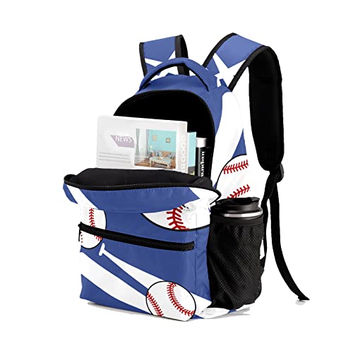 Urcustom Custom Kid Backpack, Baseball Sport Number Team Royal Personalized School Bookbag with Your Own Name, Customization Casual Bookbags for Student Girls Boys