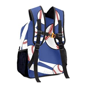 Urcustom Custom Kid Backpack, Baseball Sport Number Team Royal Personalized School Bookbag with Your Own Name, Customization Casual Bookbags for Student Girls Boys