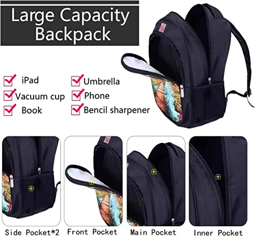 JHMYGSWK Fashion Kids Backpack Large Capacity School Backpack Multiple Pockets Anime Schoolbag-5