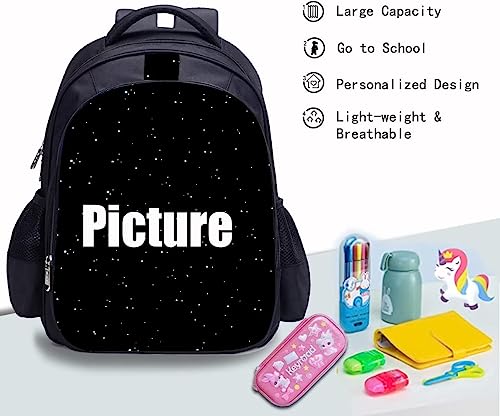 JHMYGSWK Fashion Kids Backpack Large Capacity School Backpack Multiple Pockets Anime Schoolbag-5