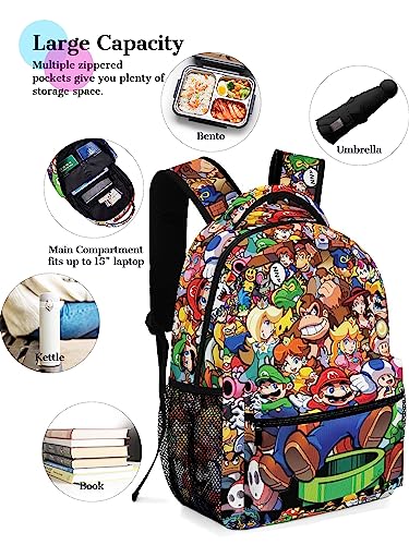 Super Cartoon Backpack Anime 3D Game Printed School Bookbag Laptop Backpacks Travel For Boys Girls Kids Back To-School