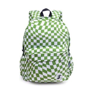 j world new york oz school backpack for girls boys. cute kids bookbag, matcha checkers, one size